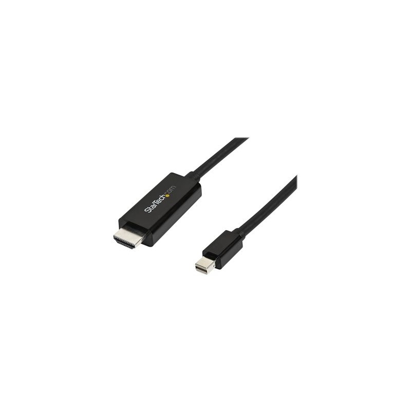 StarTech.com Mini DisplayPort to HDMI Adapter Cable - mDP to HDMI Adapter with Built-in Cable - Black - 3 m (10 ft.) - Ultra HD