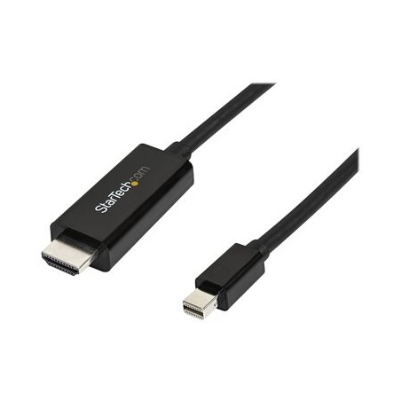 StarTech.com Mini DisplayPort to HDMI Adapter Cable - mDP to HDMI Adapter with Built-in Cable - Black - 3 m (10 ft.) - Ultra HD