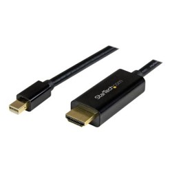 StarTech.com Mini DisplayPort to HDMI Adapter Cable - mDP to HDMI Adapter with Built-in Cable - Black - 5 m (15 ft.) - Ultra HD