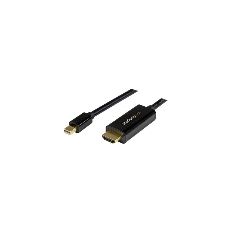 StarTech.com Mini DisplayPort to HDMI Adapter Cable - mDP to HDMI Adapter with Built-in Cable - Black - 5 m (15 ft.) - Ultra HD