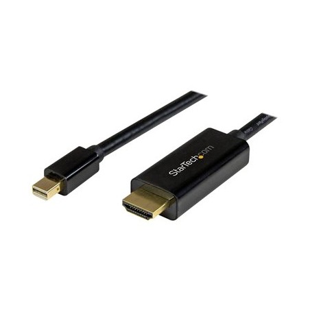 StarTech.com Mini DisplayPort to HDMI Adapter Cable - mDP to HDMI Adapter with Built-in Cable - Black - 5 m (15 ft.) - Ultra HD