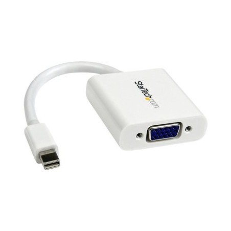 StarTech.com Mini DisplayPort to VGA Adapter - White - 1080p - Thunderbolt to VGA Monitor Adapter - Mini DP to VGA Converter