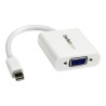 StarTech.com Mini DisplayPort to VGA Adapter - White - 1080p - Thunderbolt to VGA Monitor Adapter - Mini DP to VGA Converter