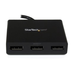 StarTech.com 3-Port Multi Monitor Adapter, DisplayPort 1.2 MST Hub, Dual 4K 30Hz & 1x 1080p, Video Splitter for Extended