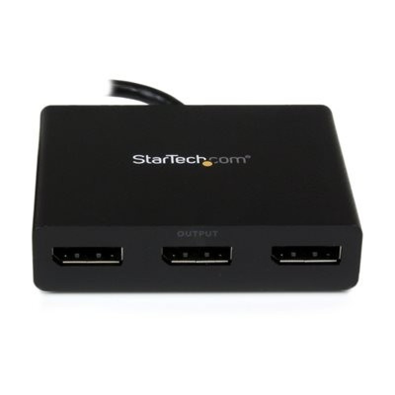 StarTech.com 3-Port Multi Monitor Adapter, DisplayPort 1.2 MST Hub, Dual 4K 30Hz & 1x 1080p, Video Splitter for Extended