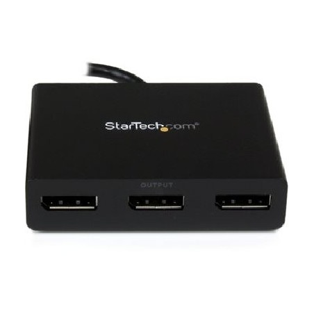 StarTech.com 3-Port Multi Monitor Adapter, DisplayPort 1.2 MST Hub, Dual 4K 30Hz & 1x 1080p, Video Splitter for Extended