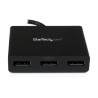 StarTech.com 3-Port Multi Monitor Adapter, DisplayPort 1.2 MST Hub, Dual 4K 30Hz & 1x 1080p, Video Splitter for Extended