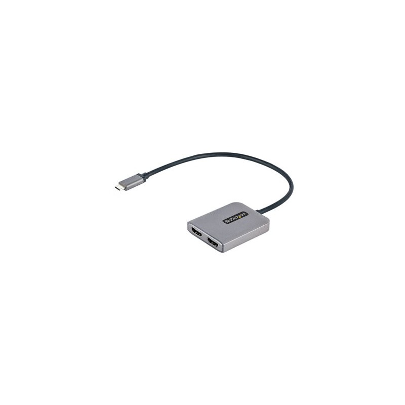 StarTech.com USB-C to Dual HDMI MST HUB, Dual HDMI 4K 60Hz, USB Type C Multi Monitor Adapter for Laptop w/ 1ft (30cm) cable, DP