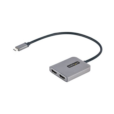 StarTech.com USB-C to Dual HDMI MST HUB, Dual HDMI 4K 60Hz, USB Type C Multi Monitor Adapter for Laptop w/ 1ft (30cm) cable, DP