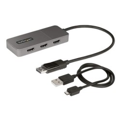 StarTech.com 3-Port MST Hub, DisplayPort to Triple HDMI Monitors, 4K 60Hz, DP 1.4 Multi-Monitor Video Adapter with 1ft (30cm)