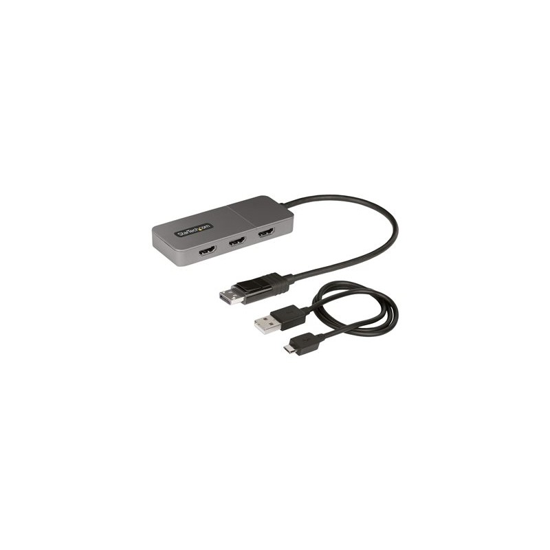 StarTech.com 3-Port MST Hub, DisplayPort to Triple HDMI Monitors, 4K 60Hz, DP 1.4 Multi-Monitor Video Adapter with 1ft (30cm)