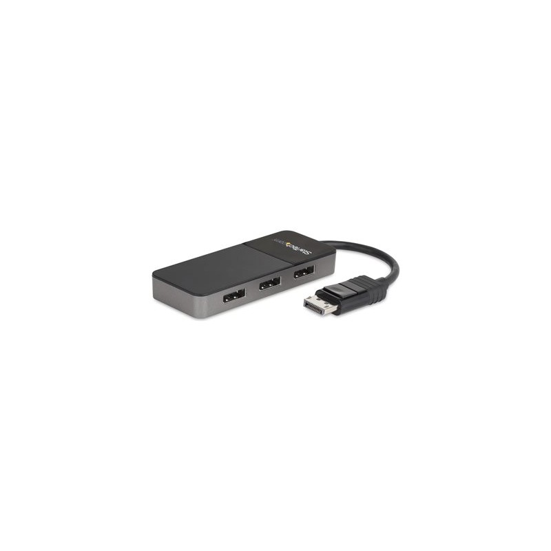 StarTech.com 3-Port Multi Monitor Adapter, DisplayPort 1.4 to 3x 4K DP Video Splitter, Triple or Dual 4K, Laptop/Desktop