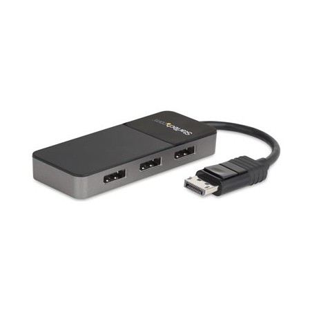 StarTech.com 3-Port Multi Monitor Adapter, DisplayPort 1.4 to 3x 4K DP Video Splitter, Triple or Dual 4K, Laptop/Desktop