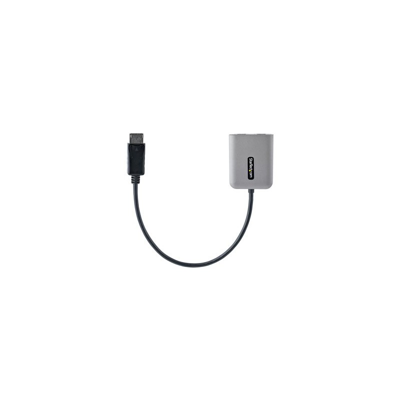 StarTech.com DP to Dual HDMI MST HUB, Dual HDMI 4K 60Hz, DisplayPort Multi Monitor Adapter with 1ft (30cm) Cable, DP 1.4 Multi
