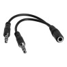 StarTech.com 3.5mm 4 Position to 2x 3 Position 3.5mm Headset Splitter Adapter - F/M - 3.5mm headset Adapter Cable (MUYHSFMM)