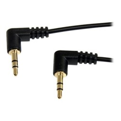 StarTech.com 1 ft. (0.3 m) Right Angle 3.5 mm Audio Cable - 3.5mm Slim Audio Cable - Right Angle - Male/Male - Aux Cable