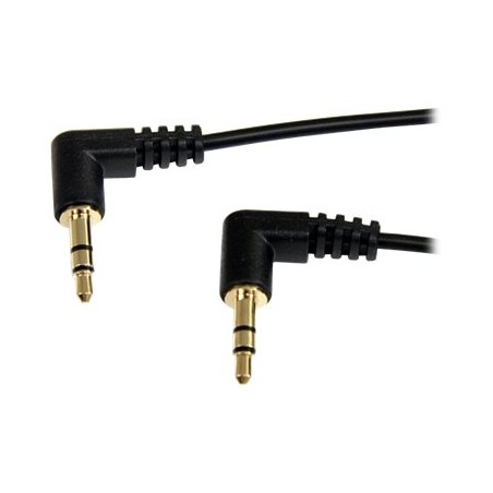StarTech.com 1 ft. (0.3 m) Right Angle 3.5 mm Audio Cable - 3.5mm Slim Audio Cable - Right Angle - Male/Male - Aux Cable