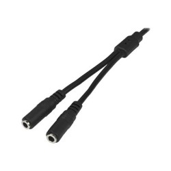 StarTech.com 3.5mm Audio Extension Cable - Slim Audio Splitter Y Cable and Headphone Extender - Male to 2x Female AUX Cable