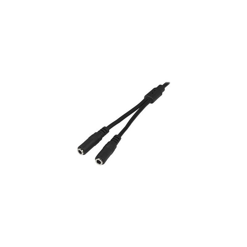 StarTech.com 3.5mm Audio Extension Cable - Slim Audio Splitter Y Cable and Headphone Extender - Male to 2x Female AUX Cable