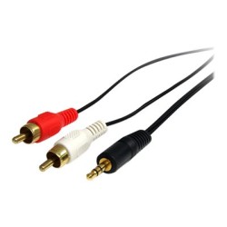 StarTech.com 3 ft Stereo Audio Cable - 3.5mm Male to 2x RCA Male - heaDPhone jack to RCA - Mini jack to RCA - 3.5mm to RCA
