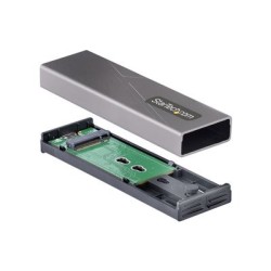 StarTech.com USB-C 10Gbps to M.2 NVMe or M.2 SATA SSD Enclosure, Tool-free M.2 PCIe/SATA NGFF SSD Enclosure, Portable Aluminum
