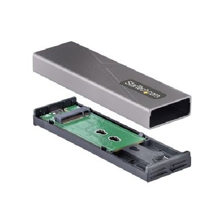 StarTech.com USB-C 10Gbps to M.2 NVMe or M.2 SATA SSD Enclosure, Tool-free M.2 PCIe/SATA NGFF SSD Enclosure, Portable Aluminum