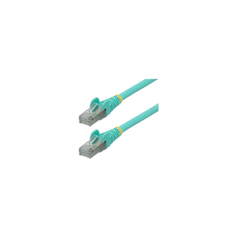 StarTech.com 1m CAT6a Ethernet Cable - Aqua - Low Smoke Zero Halogen (LSZH) - 10GbE 500MHz 100W PoE++ Snagless RJ-45 w/Strain