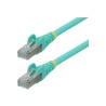 StarTech.com 1m CAT6a Ethernet Cable - Aqua - Low Smoke Zero Halogen (LSZH) - 10GbE 500MHz 100W PoE++ Snagless RJ-45 w/Strain