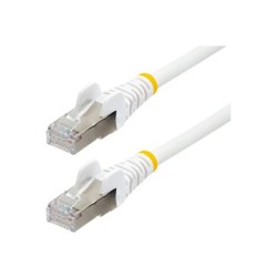 StarTech.com 1m CAT6a Ethernet Cable - White - Low Smoke Zero Halogen (LSZH) - 10GbE 500MHz 100W PoE++ Snagless RJ-45 w/Strain