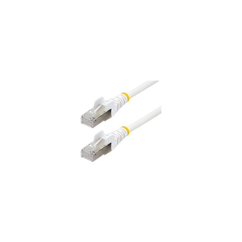 StarTech.com 1m CAT6a Ethernet Cable - White - Low Smoke Zero Halogen (LSZH) - 10GbE 500MHz 100W PoE++ Snagless RJ-45 w/Strain