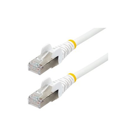 StarTech.com 1m CAT6a Ethernet Cable - White - Low Smoke Zero Halogen (LSZH) - 10GbE 500MHz 100W PoE++ Snagless RJ-45 w/Strain