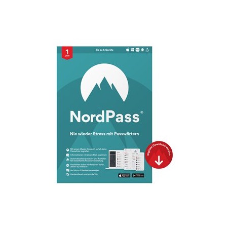 NordPass Premium - Licence na predplatné (1 rok) - 6 zarízení - ESD - Linux, Win, Mac, Android, iOS