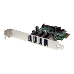 StarTech.com 4-Port PCI Express SuperSpeed USB 3.0 Controller Card with UASP - USB 3.0 Expansion Card with SATA Power