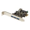 StarTech.com 4 Port PCI Express USB 3.0 Card - 3 External and 1 Internal - Native OS Support in Windows 8 and 7 - Standard and