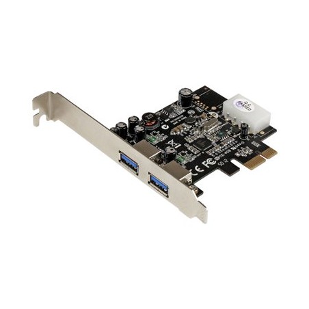 StarTech.com 2 Port PCI Express (PCIe) SuperSpeed USB 3.0 Card Adapter with UASP - LP4 Power - Dual Port USB 3 PCIe Controller