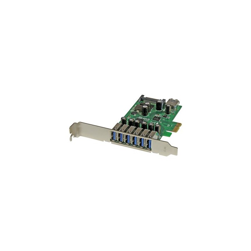 StarTech.com 7 Port PCI Express USB 3.0 Card - Standard & Low-Profile - SATA Power - UASP Support - 1 Internal & 6 External USB