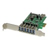 StarTech.com 7 Port PCI Express USB 3.0 Card - Standard & Low-Profile - SATA Power - UASP Support - 1 Internal & 6 External USB