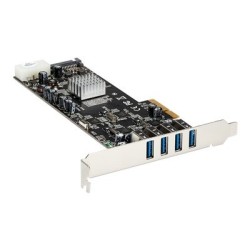 StarTech.com 4 Port USB 3.0 PCIe Card w/ 4 Dedicated Channels - UASP - USB 3.0 PCI Express Card Adapter - USB adaptér - PCIe x4