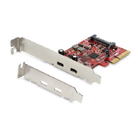 StarTech.com PCIe USB 3.1 Card, 2x USB C 3.1 Gen 2 10Gbps, PCIe Gen 3 x4, ASM3142 Chipset, USB Type-C PCI Express Card, 2-Port