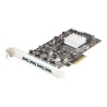 StarTech.com 4-Port USB PCIe Card - 10Gbps USB 3.1/3.2 Gen 2 Type-A PCI Express Expansion Card - 2 Controllers - 4xUSB