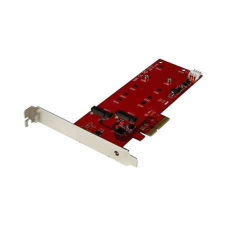 StarTech.com 2x M.2 SATA SSD Controller Card - PCIe - PCI Express M.2 SATA III Controller - NGFF Card Adapter (PEX2M2) - Radic