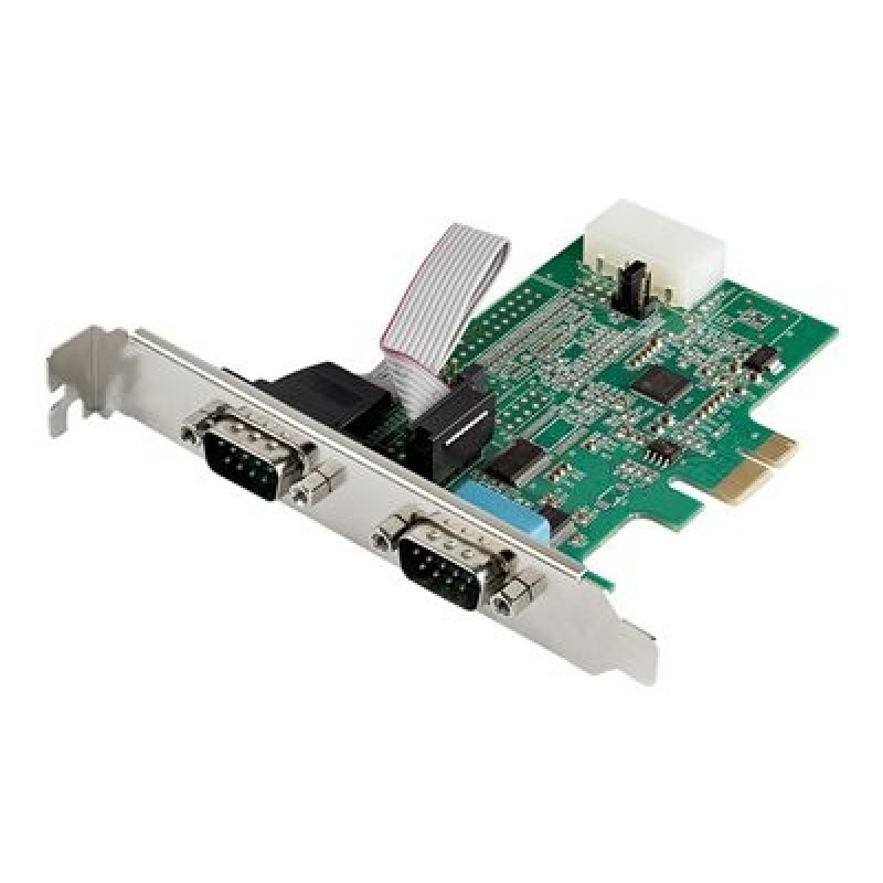 StarTech.com 2-port PCI Express RS232 Serial Adapter Card, PCIe RS232 Serial Host Controller Card, PCIe to Dual Serial DB9 COM
