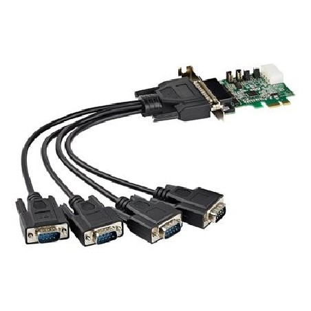 StarTech.com 4-port PCI Express RS232 Serial Adapter Card, PCIe RS232 Serial Host Controller Card, PCIe to Serial DB9, 16950