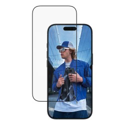 PanzerGlass - Ochrana obrazovky pro mobilní telefon - ultraširoký strih s EasyAligner - sklo - barva rámu cerná - pro Apple