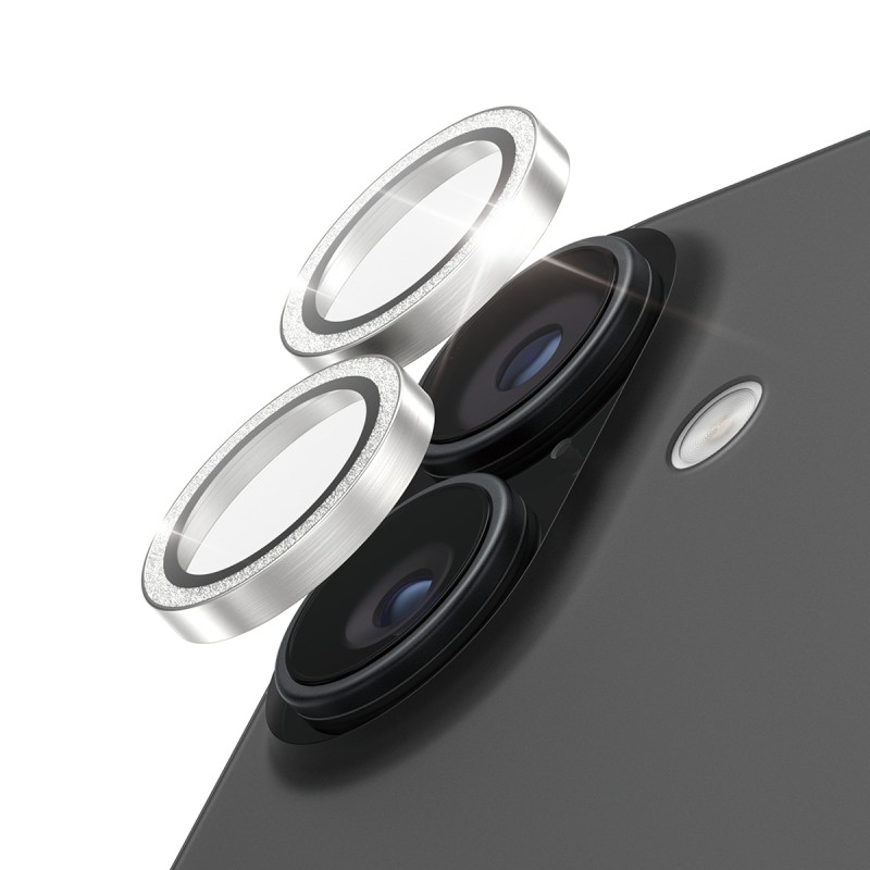 PanzerGlass Hoops - Chránic na objektiv pro mobilní telefon - lesklá stríbrná - pro Apple iPhone 16, 16 Plus, 17