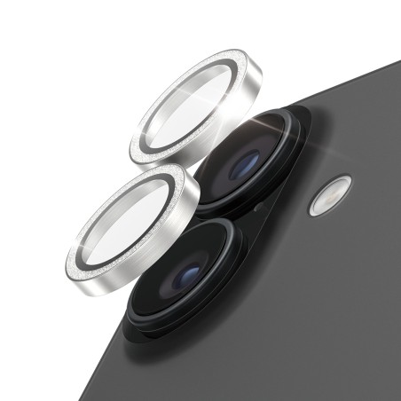 PanzerGlass Hoops - Chránic na objektiv pro mobilní telefon - lesklá stríbrná - pro Apple iPhone 16, 16 Plus, 17