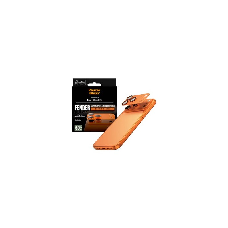 PanzerGlass FENDER - Chránic na objektiv pro mobilní telefon - oranžová - pro Apple iPhone 17 Pro