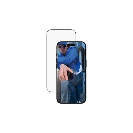 PanzerGlass - Ochrana obrazovky pro mobilní telefon - ultraširoký strih s EasyAligner - sklo - barva rámu cerná - pro Apple