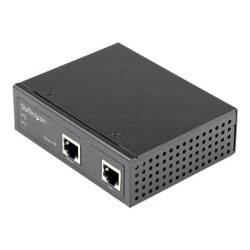 StarTech.com Industrial Gigabit Ethernet PoE Injector, 30W 802.3at PoE+ Midspan 48V-56VDC DIN Rail Power Over Ethernet Injector