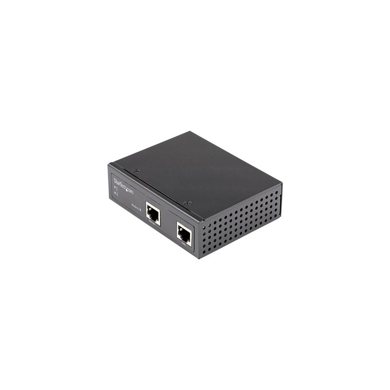 StarTech.com Industrial Gigabit Ethernet PoE Injector, 30W 802.3at PoE+ Midspan 48V-56VDC DIN Rail Power Over Ethernet Injector